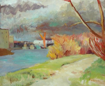 The River at Kew by Frederick James Porter